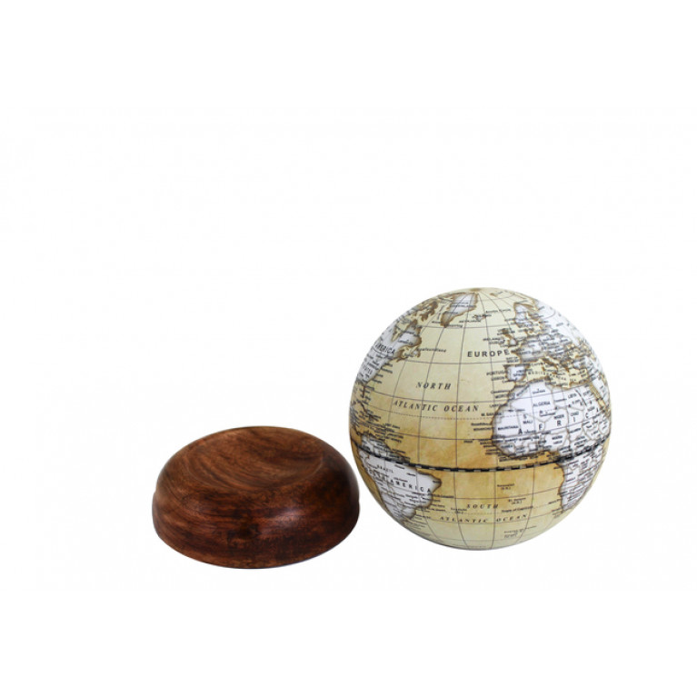 BALL GLOBE, BROWN MAP 